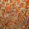 A luxury, heavily beaded orange George fabric. consisting of 2 wrappers and a blouse. 6 and 1/2 to 7 yards in all. - Image 3